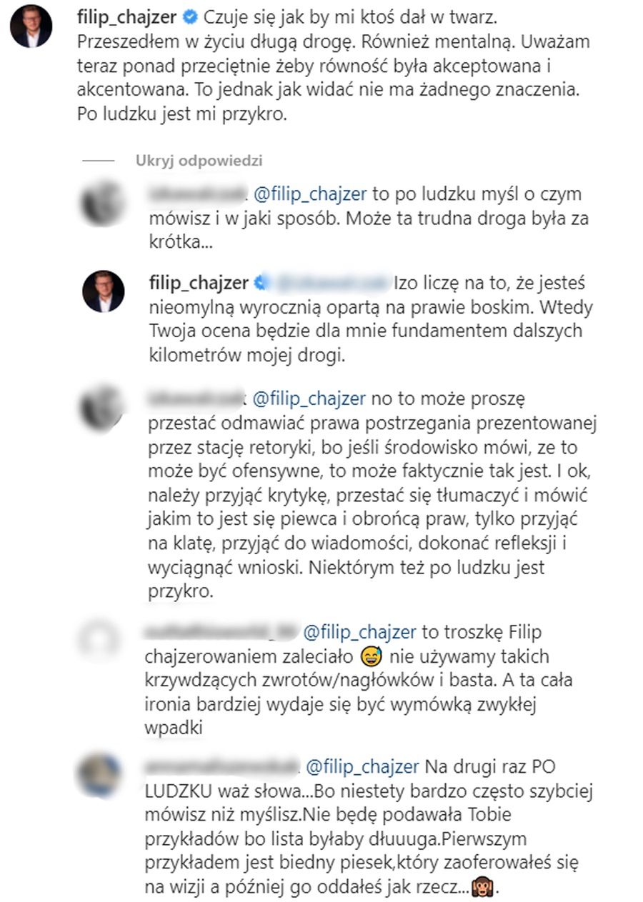 Internauci uświadamiają Filipa Chajzera 