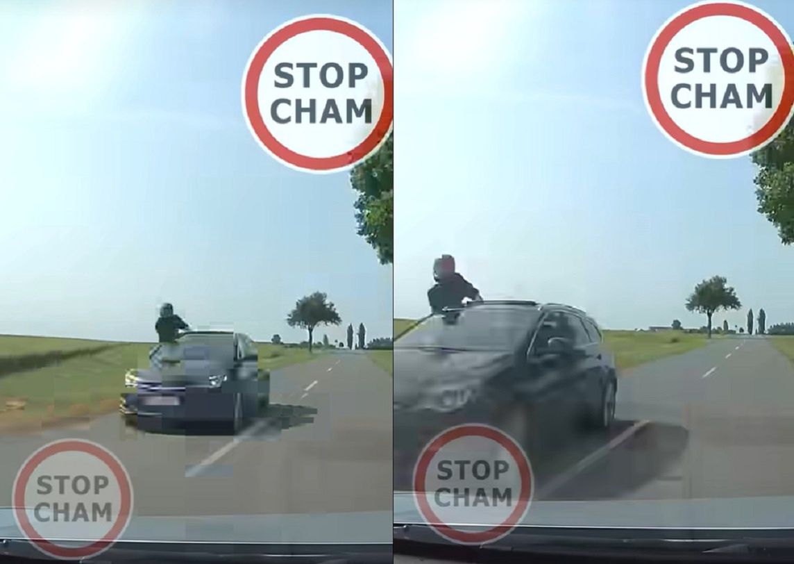 Niebywałe sceny na drodze. Wszystko nagrała kamera