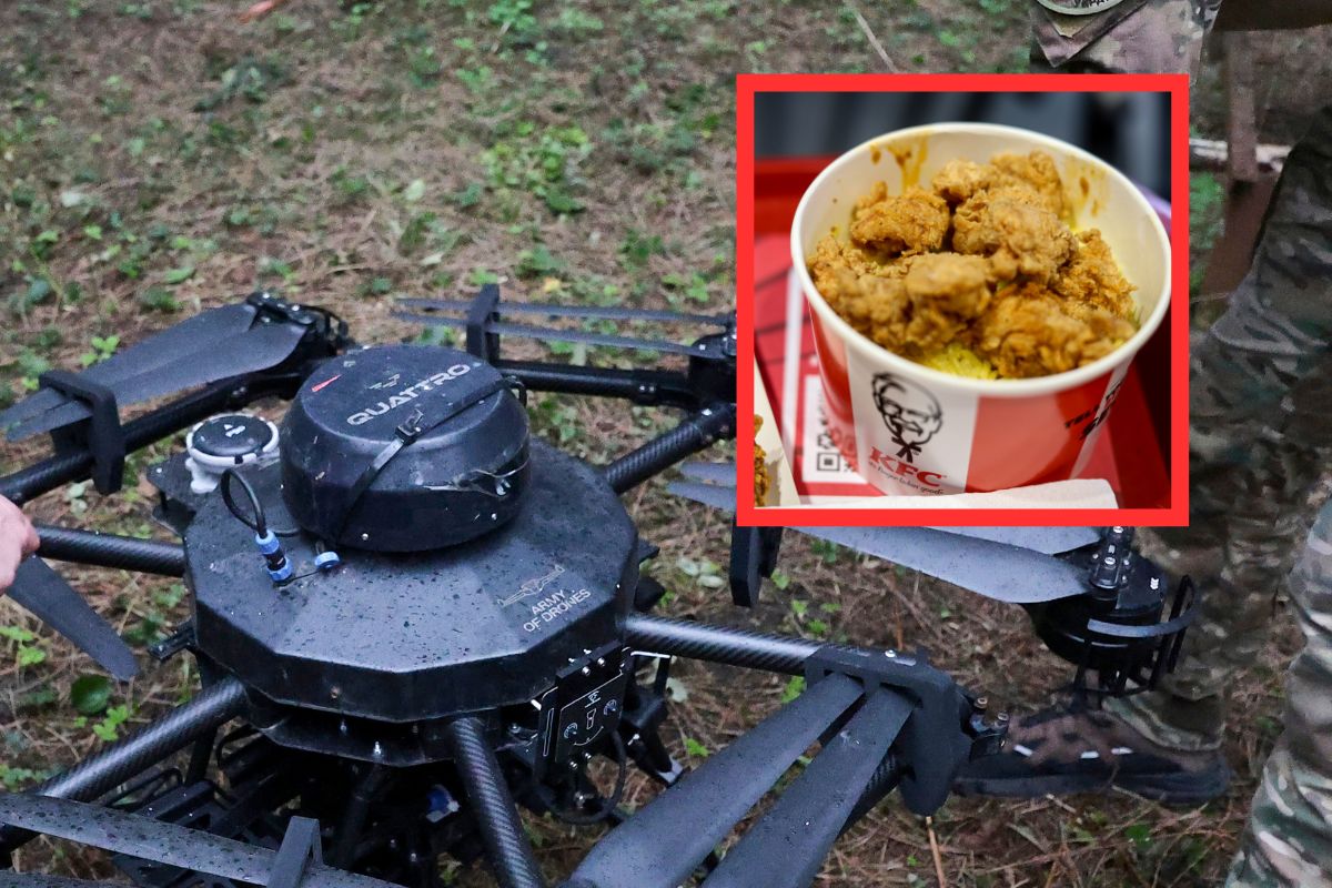 Kurczak z KFC dostarczony dronem na front. Nietypowa akcja ukraińskich żołnierzy