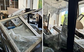 Biura niemieckich mediów w ruinie po ataku na Kijów