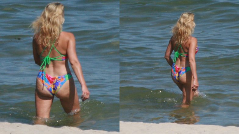 Anna Kalczyńska na plaży