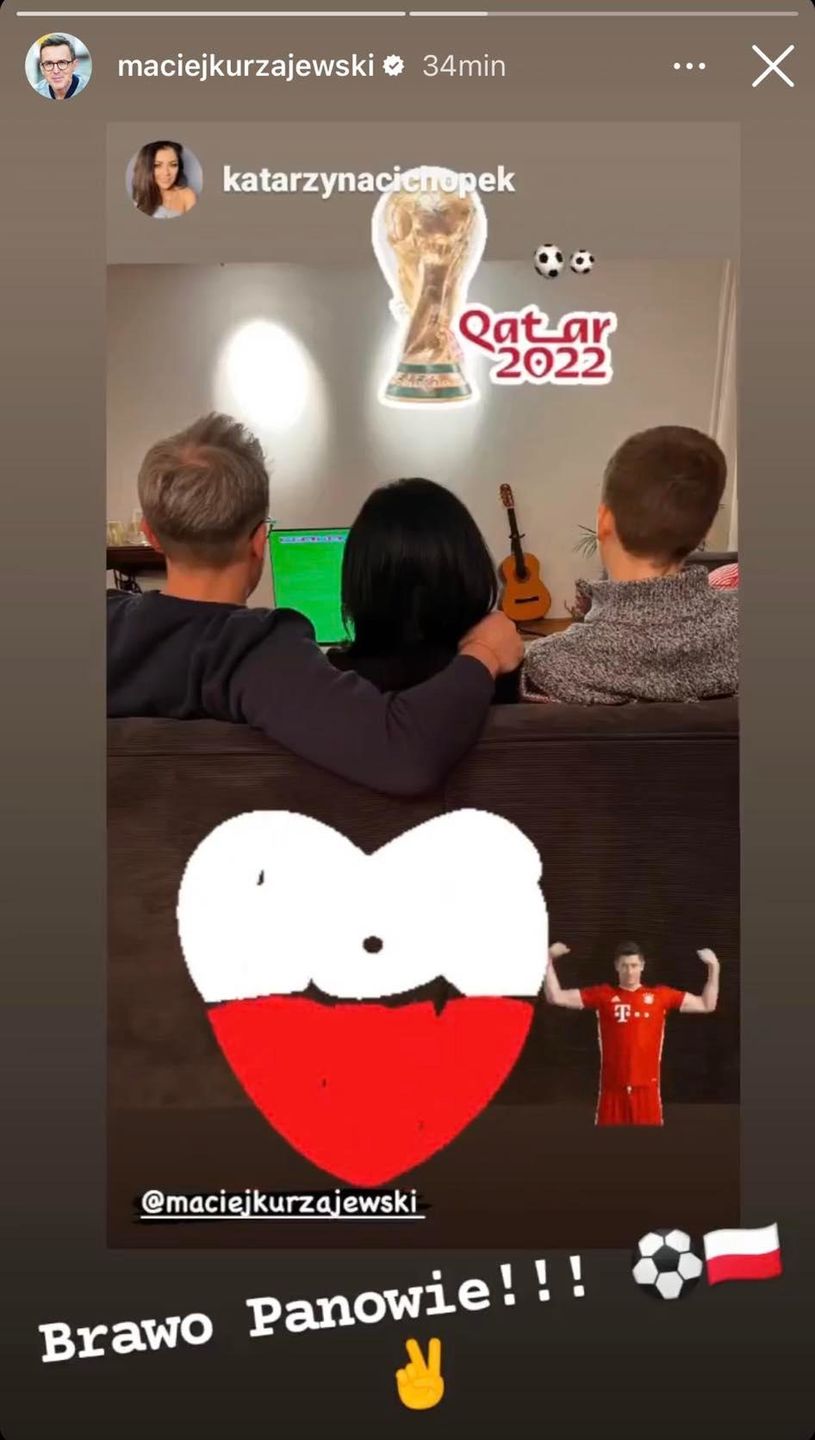 Katarzyna Cichopek i Maciej Kurzajewski rodzinnie kibicują Polakom w Katarze