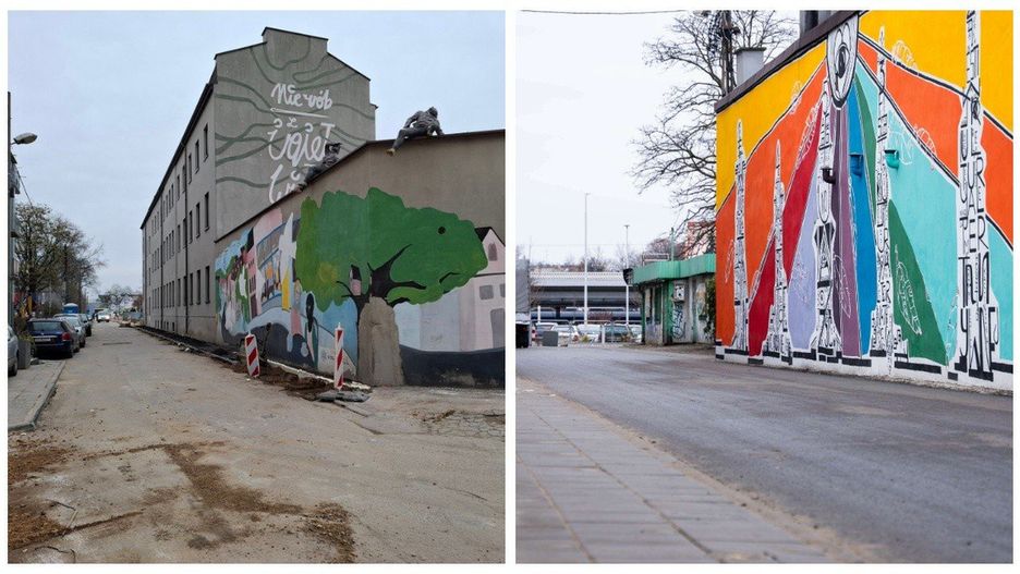 Ulica Mielczarskiego w Częstochowie w czasie remontu
