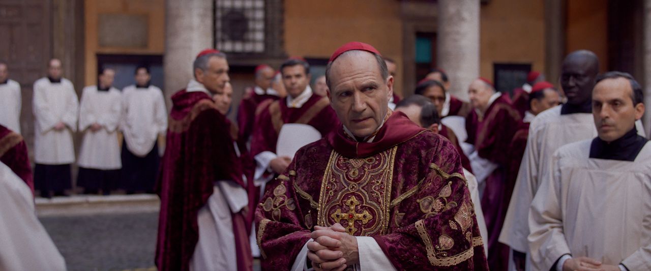 Ralph Fiennes as Cardinal Lawrence in "Conclave"