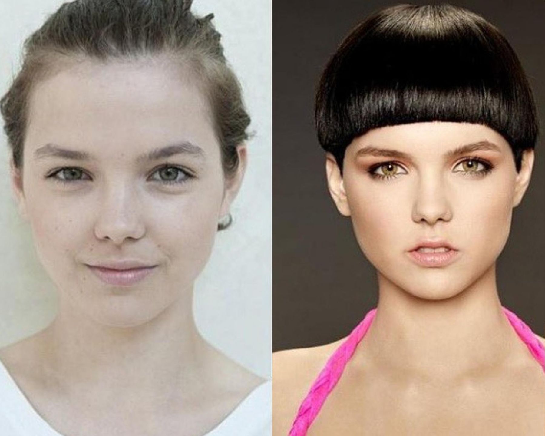 Emilia Pietras przed i po metamorfozie w Top Model