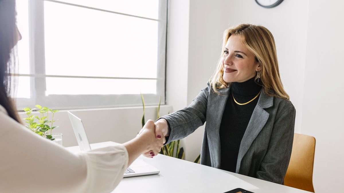 Smiling HR manager shaking hands with candidate at desk
Westend61
20-30 years, 50-60 years, adults, business people, caucasian, female, female caucasian, happy, head hunter, job, leader, mature adults, mature woman, millennials, relationship, shaking hands