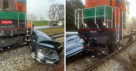 O krok od tragedii. Wjechał wprost pod pociąg