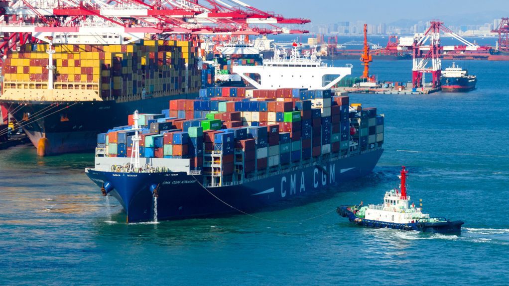 Qingdao Port Added Container Routes
A container ship leaves its berth with a full load of containers at the Qianwan Container terminal of Qingdao Port in Qingdao, China, on September 15, 2024. (Photo by Costfoto/NurPhoto via Getty Images)
NurPhoto
international trade, terminal, shipping industry, maritime, maritime industry, berth, commercial shipping, freight, coastal city., vessel, containerization, containers, full load, export, september 15, trade, seaport, nurphoto, logistics, costfoto, qingdao port, qianwan container terminal, china, chn, import, cargo, port