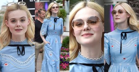 19-letnia Elle Fanning spaceruje po Cannes