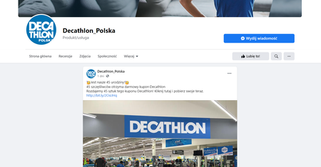 "Fałszywy Decathlon" znów na Facebooku. Nie daj się nabrać na konkurs z okazji urodzin