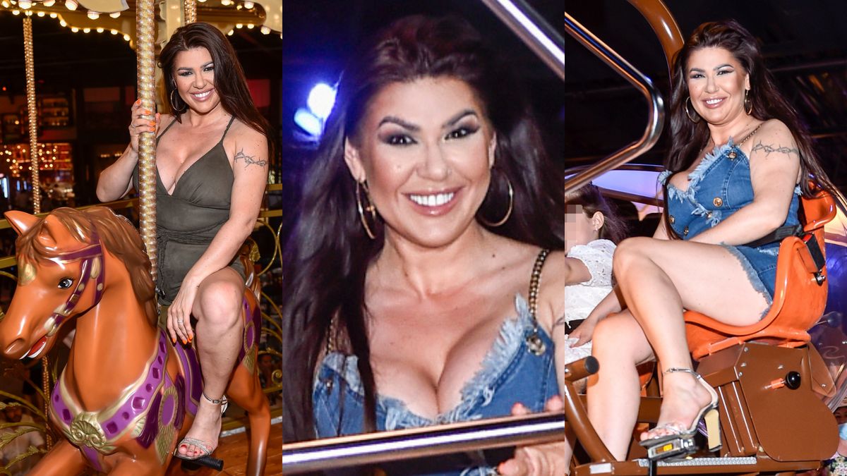 Iwona Węgrowska pręży biust na karuzeli