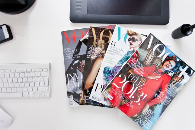 Kilka numerów "Vogue'a", które kupiłem, będąc w Hiszpanii i Portugalii