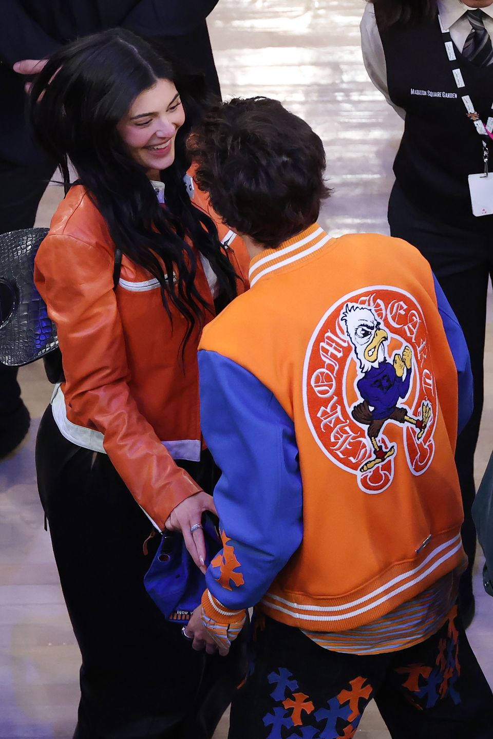 Kylie Jenner i Timothée Chalamet na meczu koszykówki