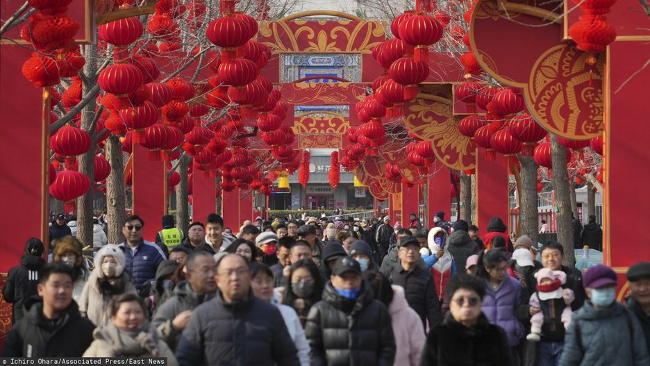Temporary
People gather at a park decorated with the Spring Festival ornaments in Beijing, China, on Jan. 30, 2025. ( The Yomiuri Shimbun via AP Images )
Ichiro Ohara