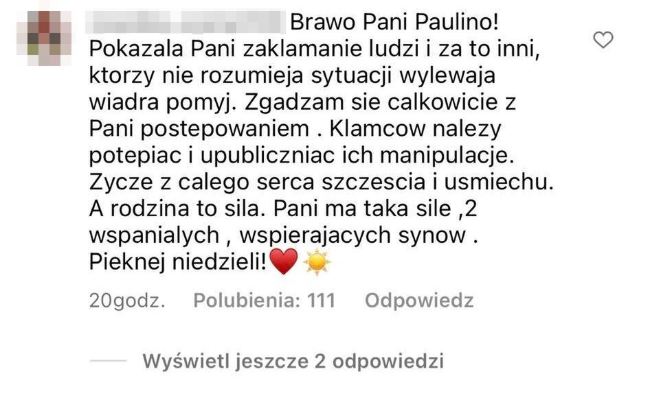 Komentarze pod postem Pauliny Smaszcz