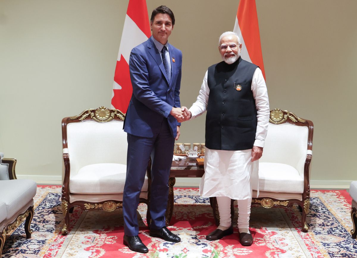 Premier Indii Narendra Modi i premier Kanady Justin Trudeau 