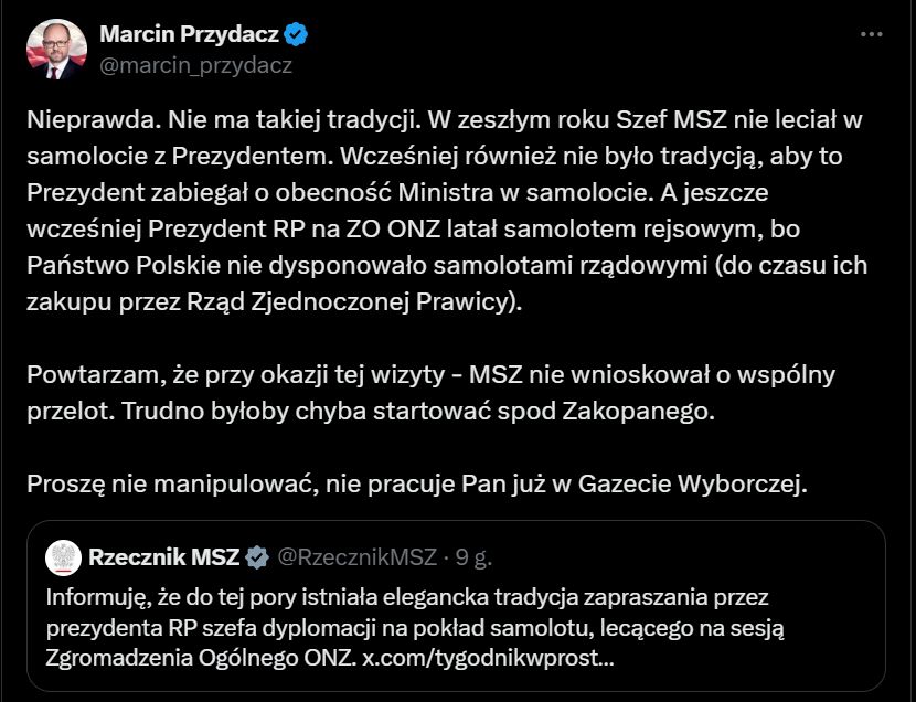 Wpis prezydenckiego ministra