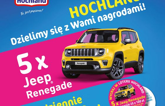 Samochody Jeep Renegade do wygrania w loterii Hochland