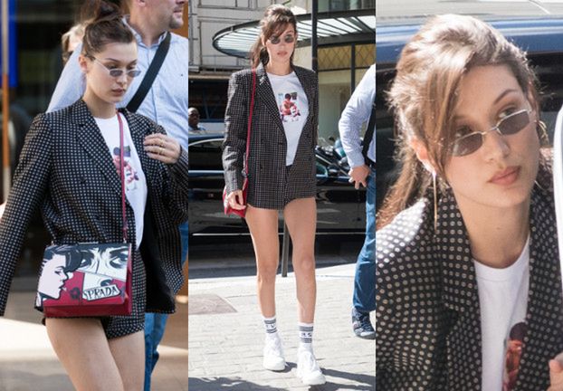 Roztargniona Bella Hadid zapomniała włożyć spodni?