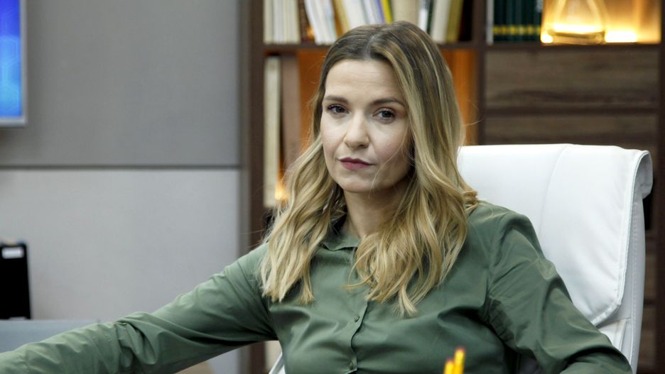Joanna Koroniewska-Dowbor na planie serialu "Ślad" w 2019 r.