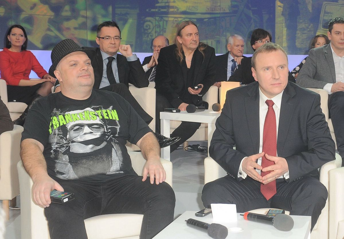 Krzysztof Skiba i Jacek Kurski w programie "Wielki test z historii w TVP", 2011 r.
