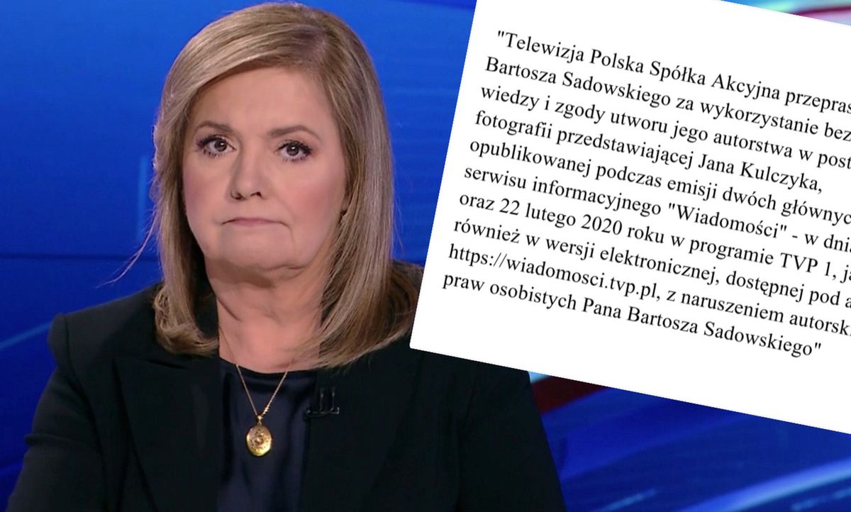 Danuta Holecka w wieczornym wydaniu "Wiadomości" z 3 grudnia przeczytała przeprosiny od Telewizji Polskiej