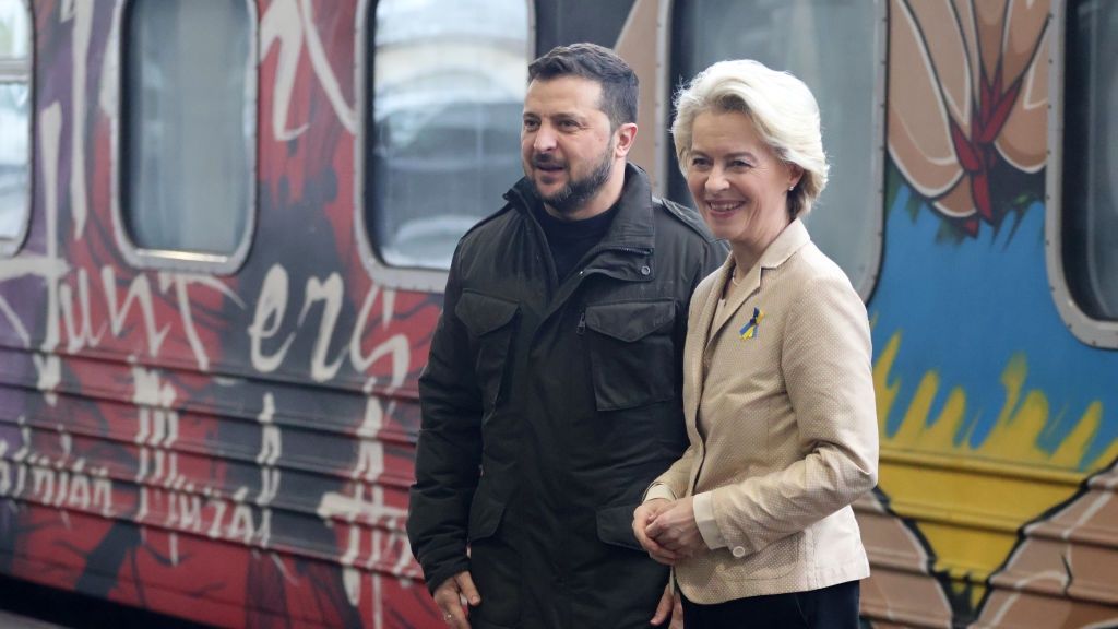 Ursula von der Leyen podczas spotkania z Wołodymyrem Zełenskim w listopadzie 2023 r. w Kijowie 