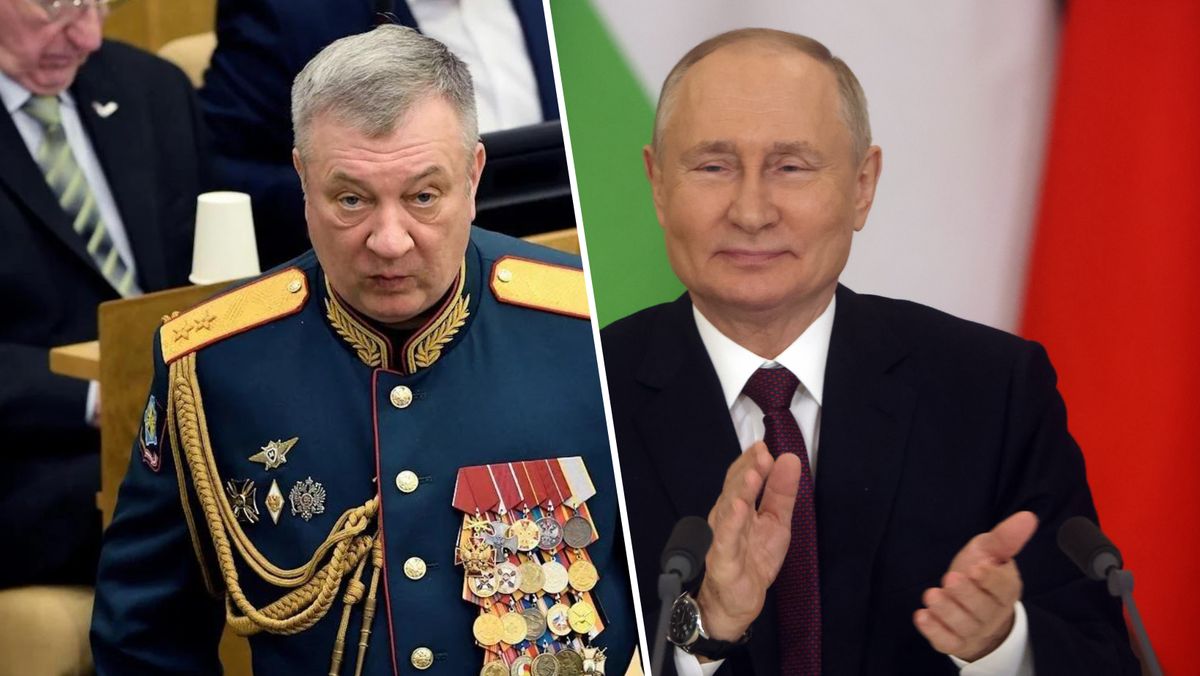 Po lewej: Andriej Gurulew, były zastępca dowódcy rosyjskiego Południowego Okręgu Wojskowego / Po praweJ; Władimir Putin