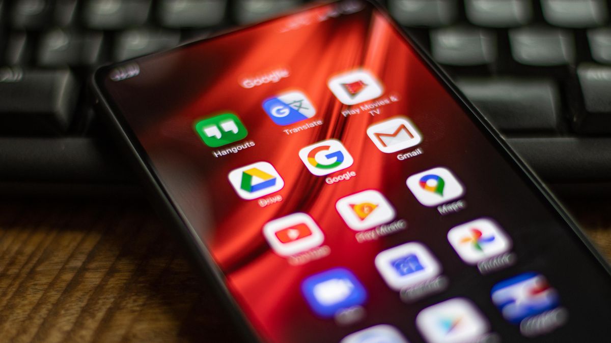 Google thumbainls inlucing Google Apps like Gmail, Maps, YouTube, Drive, Hangouts etc as seen on a phone screen. Google closeup logo displayed on a phone screen, smartphone on a keyboard is seen in this multiple exposure illustration, the company's symbol is globally recognized. Google, LLC is an American tech giant, a multinational technology company that specializes in Internet-related services and products, which include online advertising technologies, a search engine, cloud computing, software, and hardware. It is considered one of the Big Four technology companies in the U.S. . Amsterdam, the Netherlands on October 22, 2020 (Photo by Nicolas Economou/NurPhoto via Getty Images)