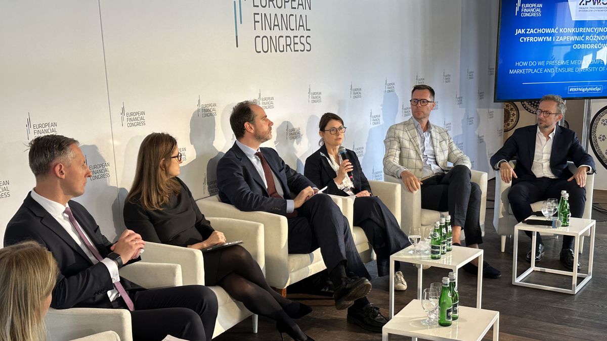 Panel dyskusyjny pt. "Jak zachować konkurencyjność mediów na rynku cyfrowym i zapewnić różnorodność treści dla odbiorców?" na Europejskim Kongresie Finansowym 2024