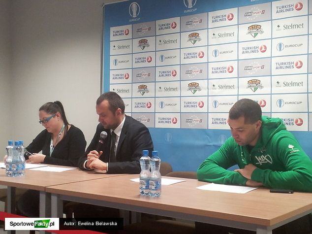 konferencja prasowa z udziałem trenera oraz zawodnika Stelmetu Zielona Góra