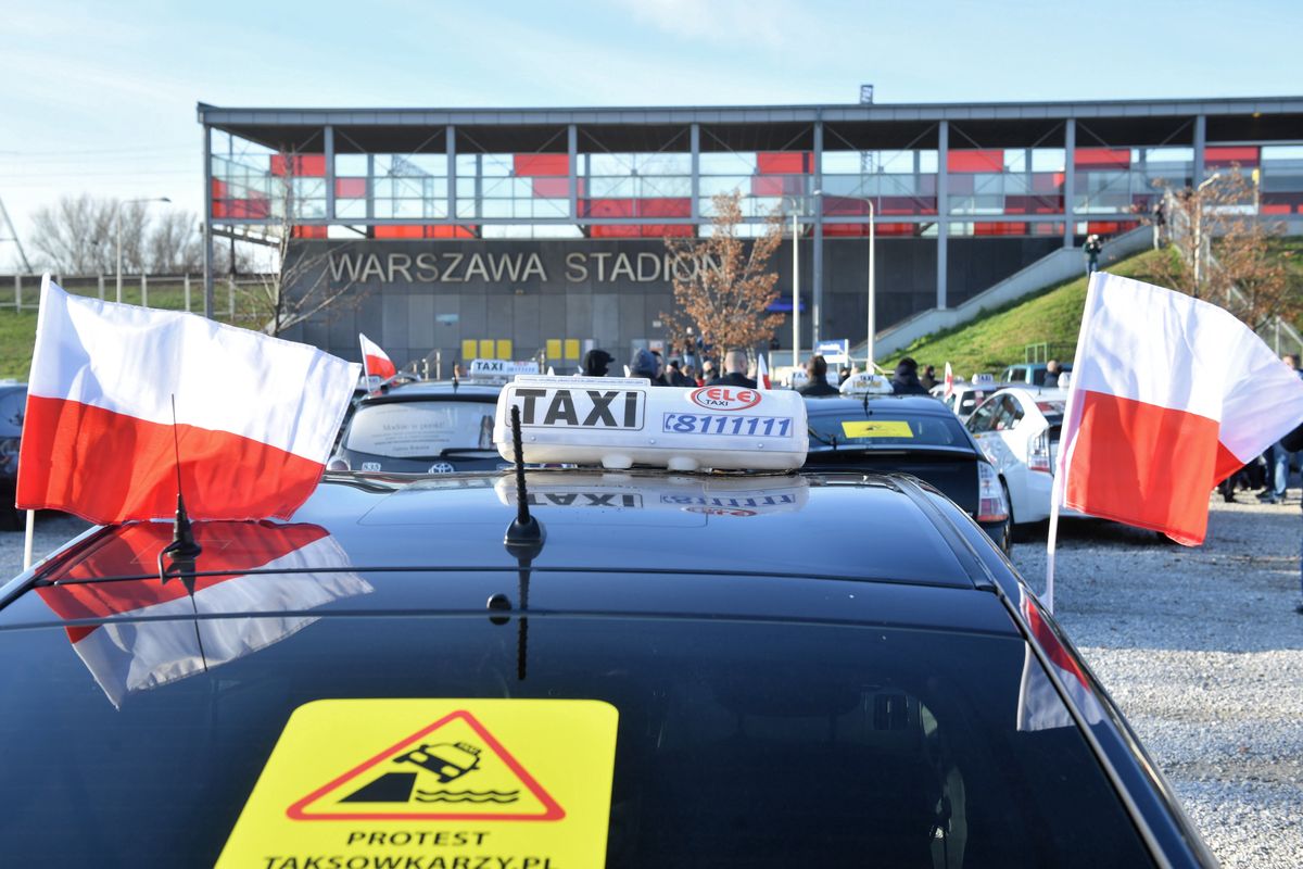 Warszawa. Kolejny protest taksówkarzy