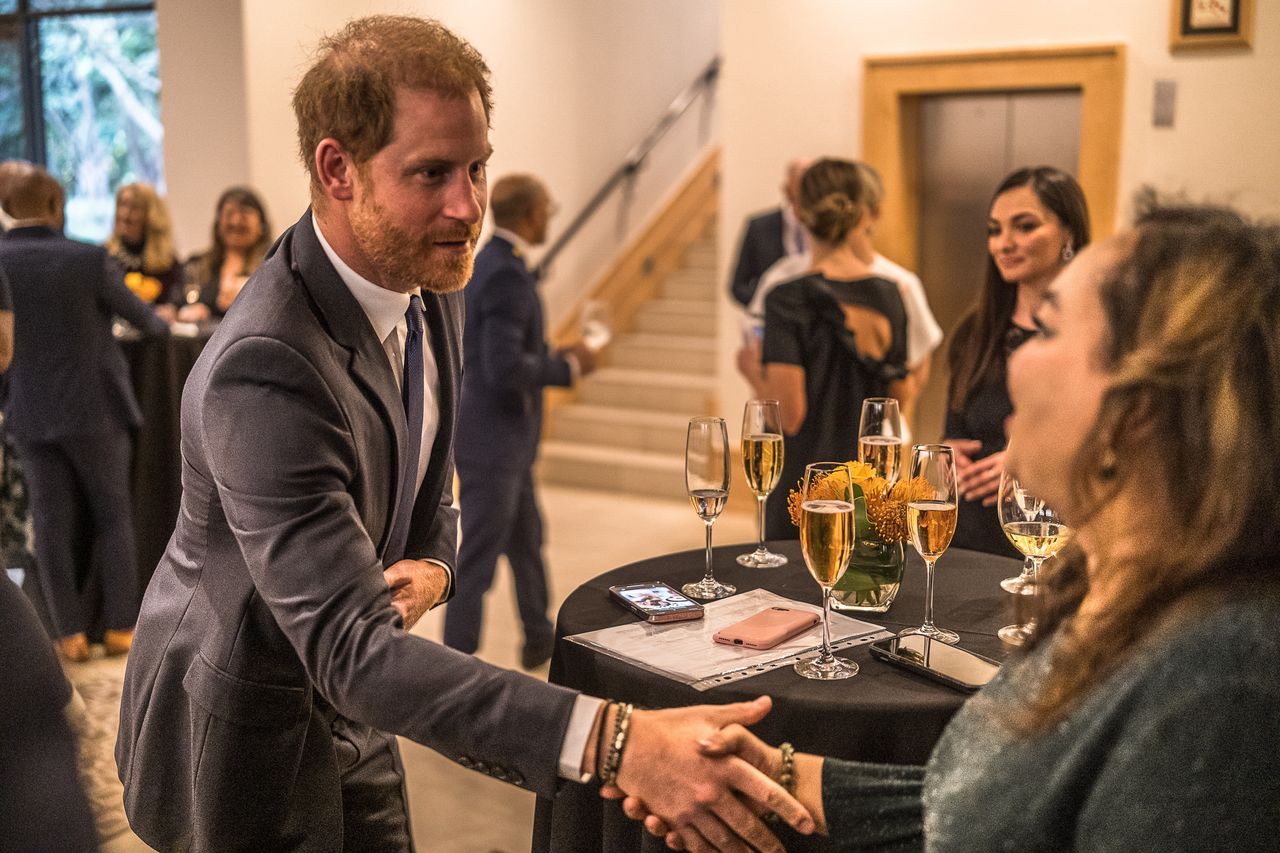 JOHANNESBURG, SOUTH AFRICA - OCTOBER 03: Prince Harry, Duke of Sussex attends a Sentebale reception and panel discussion at The Saxon Hotel in Johannesburg, South Africa. The event was supported by Baker McKenzie. The purpose was to convene global and local corporations and business leaders to discuss accelerating sustainable solutions for prosperity for young people in the region, including closing the digital divide on October 03, 2024 in Johannesburg, South Africa. (Photo by Brian Otieno/Getty Images for Sentebale)