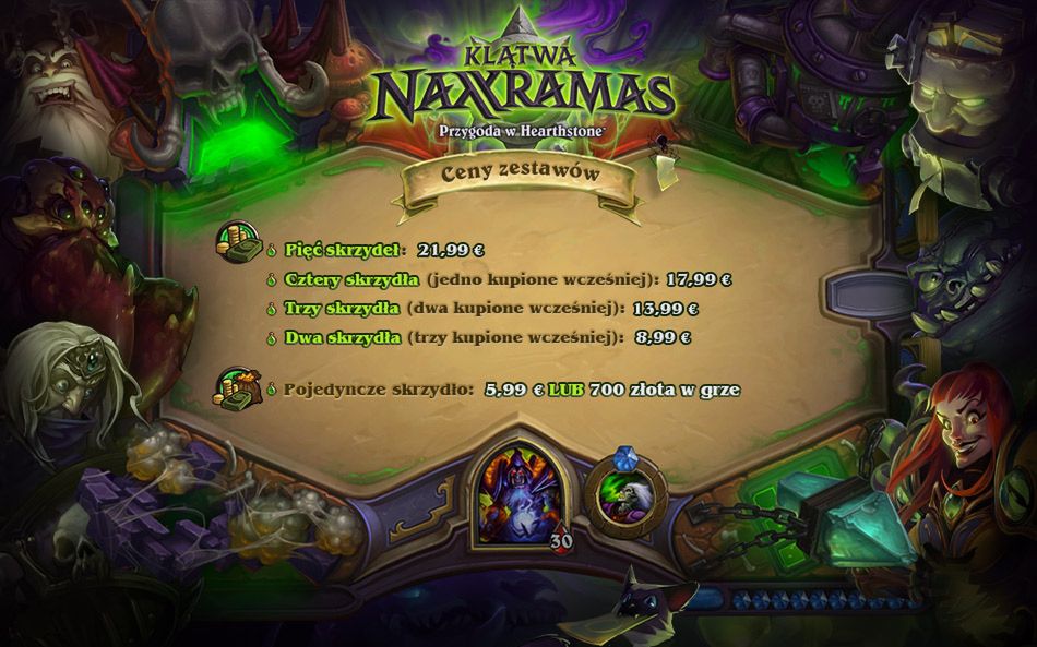 Blizzard ujawnił ceny dodatku Klątwa Naxxramas do Hearthstone