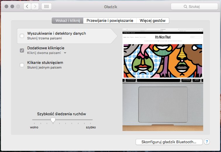 Ustawienia gładzika w macOS-ie jakieś takie bardziej przyjazne