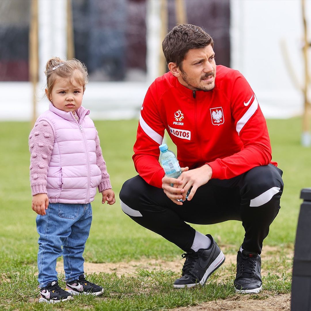 Dawida Kownackiego z córeczką Lenką w Opalenicy