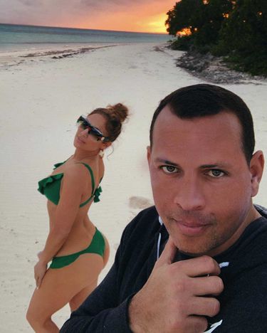 Jennifer Lopez i Alex Rodriguez na plaży