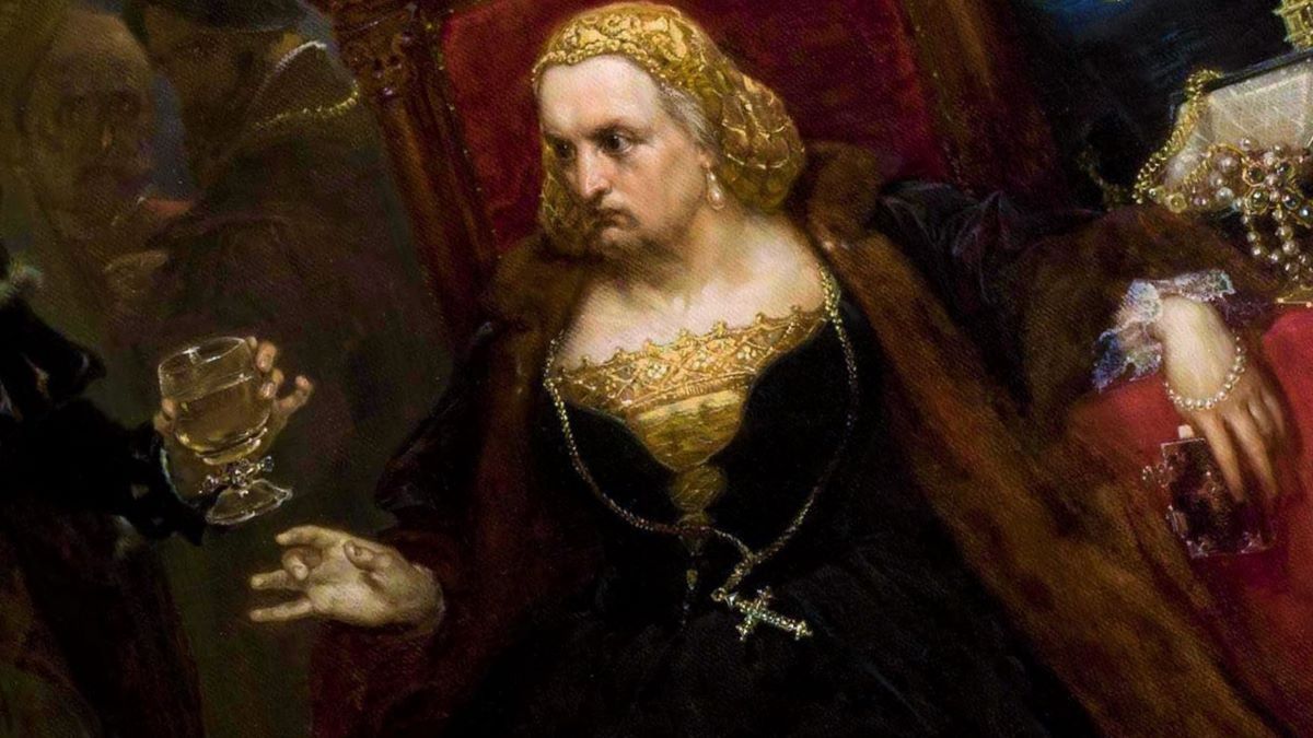 Otrucie Bony Sforzy. Rysunek Jana Matejki