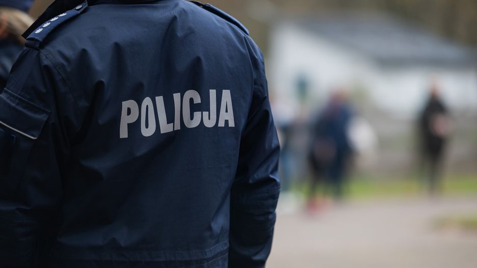 policja, napis, mundurowe, niebiescy, ochrona, polska, mundur
