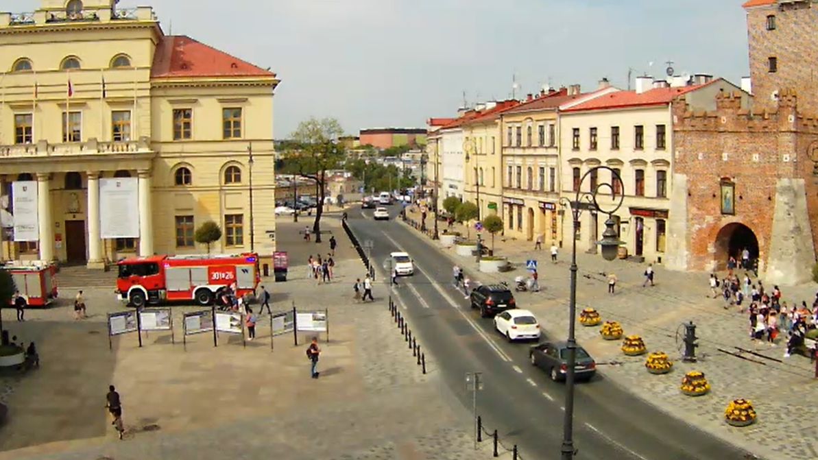 Wozy straży pożarnej na deptaku