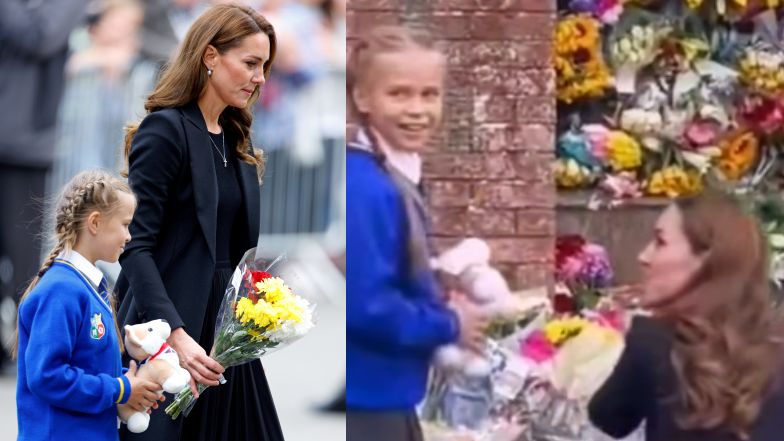 Kate Middleton wybrała z tłumu dziewczynkę, z którą złożyła hołd królowej