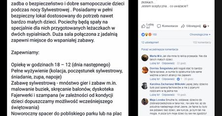 Rodzice na bal, a dzieci do przedszkola. Opieka sylwestrowa, choć coraz popularniejsza, budzi kontrowersje