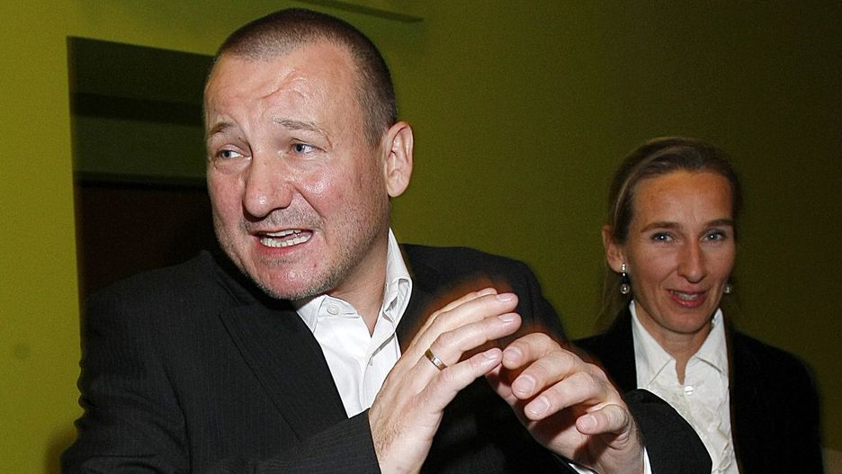 Robert Więckiewicz z żoną