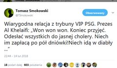 Na Onecie jako autentyczną wypowiedź po meczu Real-PSG podano żart Tomasza Smokowskiego z „Misia”
