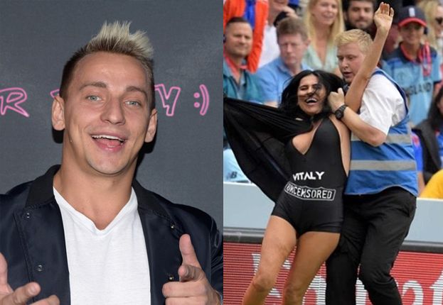 Najpierw na boisko wbiegła jego półnaga dziewczyna, a potem matka. REKLAMOWAŁY VLOGA...