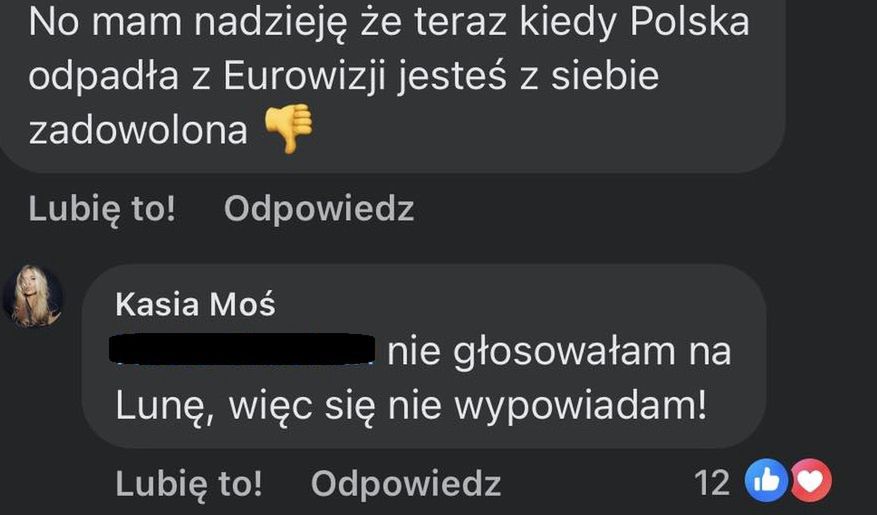 Kasia Moś odpowiedziała internautce