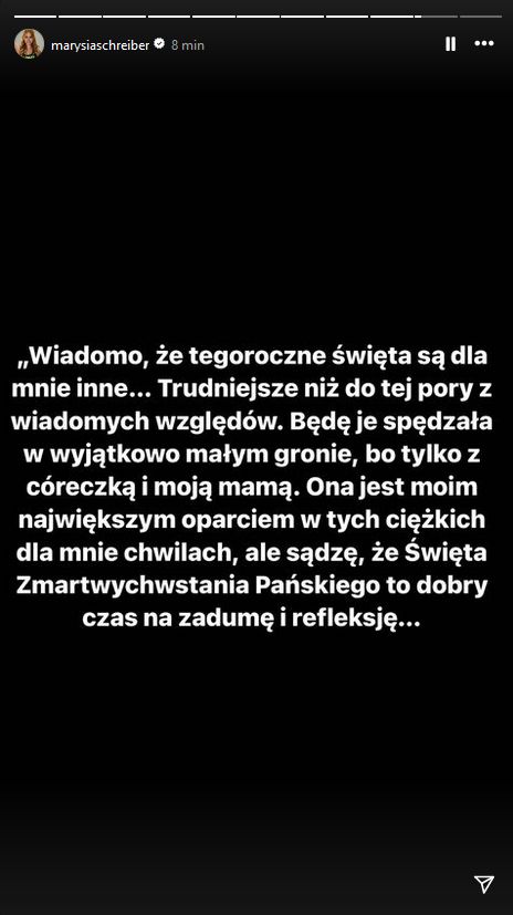 Marianna Schreiber ujawnia, z kim spędzi Wielkanoc. Padły smutne słowa