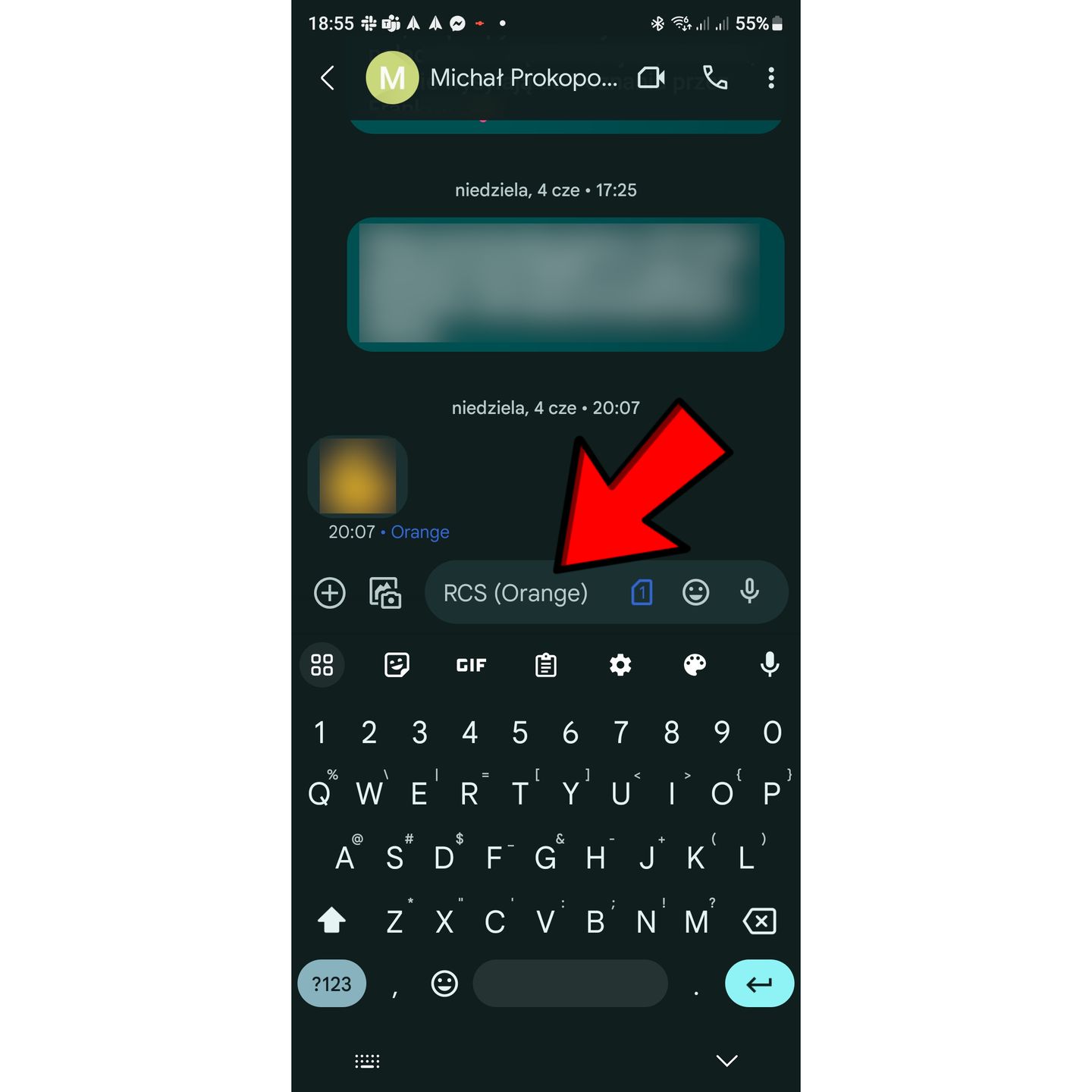 RCS w aplikacji Wiadomości Google