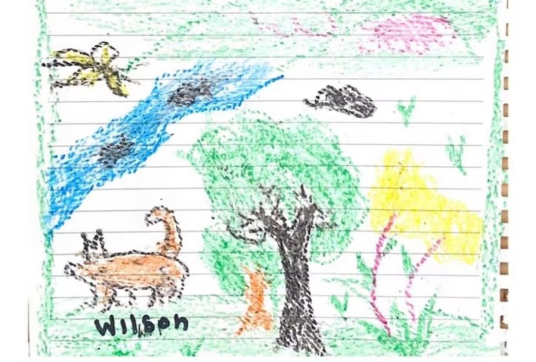 Dzieci narysowały psa, który pomógł je odnaleźć.