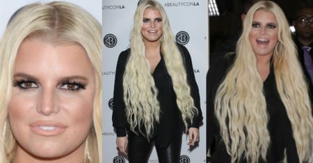 Jessica Simpson i jej gigantyczne doczepy na ściance w Los Angeles